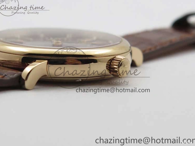 MIROTIME 0313 Portofino 37mm RG V7F 1:1 Best Edition Gray Dial on Deep Brown Leather Strap A SunProtective 7090